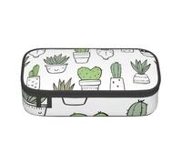 Trousse à Crayons, Trousse à Crayons imprimée de Grande capacité, Porte-Crayon pour Bureau, école,Impression de Cactus dessinée à la Main