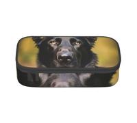 Trousse à Crayons, Trousse à Crayons imprimée de Grande capacité, Porte-Crayon pour Bureau, école,Impression de Chien de Berger Allemand Noir