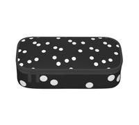 Trousse à Crayons, Trousse à Crayons imprimée de Grande capacité, Porte-Crayon pour Bureau, école,Imprimé à Pois Blancs Noirs