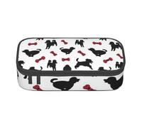 Trousse à Crayons, Trousse à Crayons imprimée de Grande capacité, Porte-Crayon pour Bureau, école,Joyeux Caniche Blanc