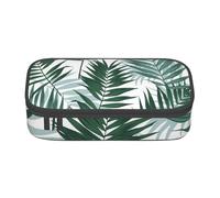 Trousse à Crayons, Trousse à Crayons imprimée de Grande capacité, Porte-Crayon pour Bureau, école,Jungle Tropicale, modèle sans Couture avec Feuilles de Palmier
