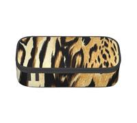 Trousse à Crayons, Trousse à Crayons imprimée de Grande capacité, Porte-Crayon pour Bureau, école,Léopard Lion Peau De Tigre Bringé en Fourrure