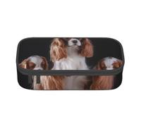 Trousse à Crayons, Trousse à Crayons imprimée de Grande capacité, Porte-Crayon pour Bureau, école,Mère du Cavalier King Charles Spaniel avec Ses Petits