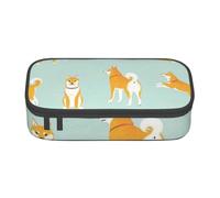 Trousse à Crayons, Trousse à Crayons imprimée de Grande capacité, Porte-Crayon pour Bureau, école,Mignon Chiot Shiba Inu