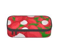 Trousse à Crayons, Trousse à Crayons imprimée de Grande capacité, Porte-Crayon pour Bureau, école,Modèle de Fruit de Litchi