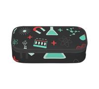 Trousse à Crayons, Trousse à Crayons imprimée de Grande capacité, Porte-Crayon pour Bureau, école,Modèles de Chimie et de Science Verte