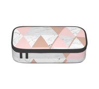 Trousse à Crayons, Trousse à Crayons imprimée de Grande capacité, Porte-Crayon pour Bureau, école,Motif de marbre Triangulaire en Or Rose