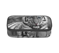 Trousse à Crayons, Trousse à Crayons imprimée de Grande capacité, Porte-Crayon pour Bureau, école,Motif Tigre Blanc