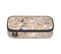 Trousse à Crayons, Trousse à Crayons imprimée de Grande capacité, Porte-Crayon pour Bureau, école,Pierre Naturelle Terrazzo