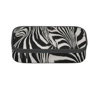 Trousse à Crayons, Trousse à Crayons imprimée de Grande capacité, Porte-Crayon pour Bureau, école,Rayures Zébrées Noir Et Blanc