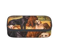 Trousse à Crayons, Trousse à Crayons imprimée de Grande capacité, Porte-Crayon pour Bureau, école,Remerciement du Chien Golden Retriever du Laboratoire du Labrador d'automne