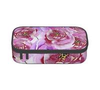 Trousse à Crayons, Trousse à Crayons imprimée de Grande capacité, Porte-Crayon pour Bureau, école,Roses pivoines Aquarelle Violet Lilas et Violet