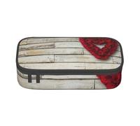 Trousse à Crayons, Trousse à Crayons imprimée de Grande capacité, Porte-Crayon pour Bureau, école,Roses Rouges en Forme de Coeur imprimées