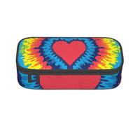 Trousse à Crayons, Trousse à Crayons imprimée de Grande capacité, Porte-Crayon pour Bureau, école,Teinture Cravate Arc-en-Ciel Coeur Amour