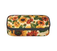 Trousse à Crayons, Trousse à Crayons imprimée de Grande capacité, Porte-Crayon pour Bureau, école,Tournesol Rouge