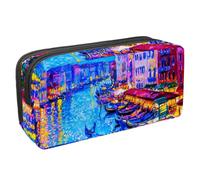 Trousse à crayons, trousse de papeterie pour adolescents, garçons et filles, fournitures scolaires de bureau - Peinture sur l'eau ville de Venise, multicolore, 2.3x8.2x3.9in/6x21x10cm, Organiseur de