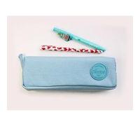 Trousse à crayons, trousse scolaire ou trousse maquillage - série Macaron ( Bleu ) bleu G