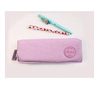 Trousse à crayons, trousse scolaire ou trousse maquillage - série Macaron ( Violet ) violet G