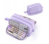 Trousse à Crayons - Trousse Scolaire - Sac à stylo Grande Capacité - 4 Compartiments - cadeau idéal pour la rentrée (Violet)