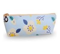 Trousse à crayons, trousse scolaire série fleurs (Bleu / Jaune) bleu G