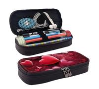 Trousse à crayons Villa on The Top of The Hill avec fermeture éclair - Grande capacité - Esthétique - Trousse à crayons - Portable - Pour bureau, papeterie, maquillage, bureau, Cœurs d'amour de
