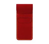 Trousse à crayons vintage en cuir Grand sac de rangement portable pour fontaines de voyage Étui d'organisation pour hommes femmes Protecteur en cuir fait main, rouge
