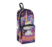 Trousse à crayons violette en forme de licorne et étoile de grande capacité avec compartiment pour étudiants, cartable, papeterie, trousse à crayons, marqueur pour l'école, le bureau, le travail,
