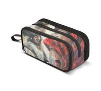 Trousse à crayons Wolf Little Girl1, grande capacité pour garçons et filles, trousse à crayons à 3 compartiments pour étudiants, papeterie, marqueur pour l'école, le bureau, le travail, Wolf Little