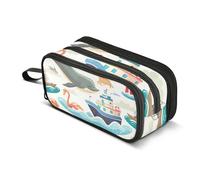 Trousse à crayons Yacht Whale, grande capacité pour garçons et filles, trousse à crayons à 3 compartiments pour étudiants, papeterie, marqueur pour l'école, le bureau, le travail, Yacht Whale, Taille