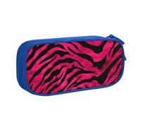 Trousse à crayons Zebra Tiger Leopard rose avec fermeture éclair lisse, grande trousse à crayons portable, trousse de rangement pour fournitures scolaires, trousse de maquillage, bleu, Taille unique,