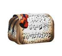 Trousse à double clapet pour partitions de violon, poches zippées, grande capacité pour fournitures artistiques et voyages