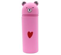 Trousse à Fermeture éclair en Silicone de Grande capacité en Forme d'ours de Dessins animés | Trousse Portable pour Articles de Toilette, Crayons, stylos, Trousses, Petit Ours, Consulte la