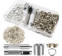 Trousse à œillets Outils 10mm Kit de Grommets Eyelets Ensembles Oeillet Couture avec Outils d'Installation et Boîte pour Toile Cuir Bâche Tente l'auvent de Réparation 100 Set (15mm)