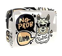 Trousse à maquillage avec citation d'alpaga sans problème - Trousse de toilette - Trousse à crayons, Multicolore 01., 18.5x7.5x13cm/7.3x3x5.1in, Trousse de beauté