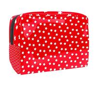 Trousse à maquillage avec flocons de neige et inscription Merry Christmas, Multicolore 07, 18.5x7.5x13cm/7.3x3x5.1in, Trousse de beauté