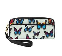 Trousse à maquillage avec imprimé papillon et violoncelle, sac à cosmétiques portable, trousse de toilette de voyage à fermeture éclair, sac de maquillage de voyage, noir, taille unique, Noir , Taille