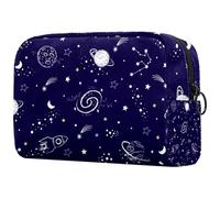 Trousse à maquillage constellations zodiaque planète et étoile pour femme, trousse de toilette de voyage, grande pochette de maquillage pratique avec fermeture éclair, multicolore,