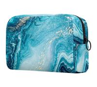 Trousse à maquillage de luxe naturelle pour femme, trousse de toilette de voyage, grande pochette de maquillage pratique avec fermeture éclair, multicolore, 18.5x7.5x13cm/7.3x3x5.1in, Trousse de