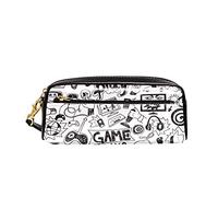 Trousse À Maquillage Doodles De Jeux Informatiques Trousse De Crayon Anti-Salissant Étui À Crayons Durable Trousse pour Garçons Collège Étudiants