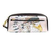Trousse À Maquillage Eagle Américain avec Bonnet De Guerre Trousse Scolaire Robuste Trousse Pratique Trousse De Crayon pour Adulte Étudiants Garçons