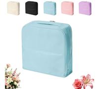 Trousse À Maquillage Élégante À Compartiments, Se Tenant Debout, Organiseur De Maquillage De Voyage Portable Et Imperméable, Organiseur Multi-poches De Grande Capacité (Bleu,L)