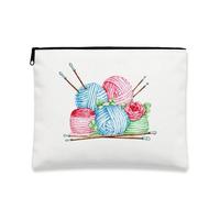 Trousse à maquillage en fil coloré avec fermeture éclair pour les amateurs d'artisanat, petite trousse de voyage en toile, choix parfait pour les amateurs et les artisans, coloré, 7x9 Inch