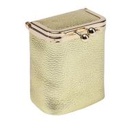 Trousse À Maquillage et Rouge À Lèvres À Fermoir Multifonctionnelle, Organiseur Cuir avec Miroir, Mini Porte-Monnaie Boule Cosmétiques Souple, Étui À Bijoux Portable Voyages(Gold (New))