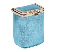 Trousse À Maquillage et Rouge À Lèvres À Fermoir Multifonctionnelle, Organiseur Cuir avec Miroir, Mini Porte-Monnaie Boule Cosmétiques Souple, Étui À Bijoux Portable Voyages(Blue (New))