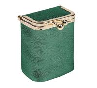 Trousse À Maquillage et Rouge À Lèvres À Fermoir Multifonctionnelle, Organiseur Cuir avec Miroir, Mini Porte-Monnaie Boule Cosmétiques Souple, Étui À Bijoux Portable Voyages(Green (New))