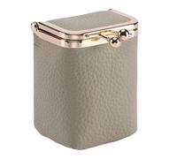 Trousse À Maquillage et Rouge À Lèvres À Fermoir Multifonctionnelle, Organiseur Cuir avec Miroir, Mini Porte-Monnaie Boule Cosmétiques Souple, Étui À Bijoux Portable Voyages(Gray)