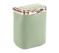 Trousse À Maquillage et Rouge À Lèvres À Fermoir Multifonctionnelle, Organiseur Cuir avec Miroir, Mini Porte-Monnaie Boule Cosmétiques Souple, Étui À Bijoux Portable Voyages(Vert)