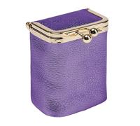Trousse À Maquillage et Rouge À Lèvres À Fermoir Multifonctionnelle, Organiseur Cuir avec Miroir, Mini Porte-Monnaie Boule Cosmétiques Souple, Étui À Bijoux Portable Voyages(Purple (New))