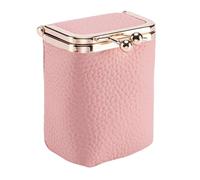 Trousse À Maquillage et Rouge À Lèvres À Fermoir Multifonctionnelle, Organiseur Cuir avec Miroir, Mini Porte-Monnaie Boule Cosmétiques Souple, Étui À Bijoux Portable Voyages(Pink)