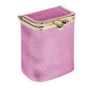 Trousse À Maquillage et Rouge À Lèvres À Fermoir Multifonctionnelle, Organiseur Cuir avec Miroir, Mini Porte-Monnaie Boule Cosmétiques Souple, Étui À Bijoux Portable Voyages(Pink (New))